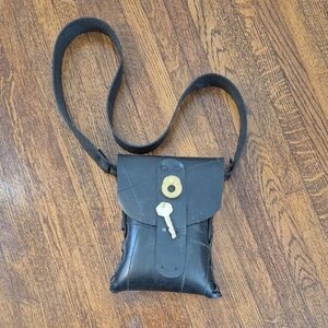 Steampunk Black Plastic Rubber Tires Crossbody Bag W Metal Key Purse Bag